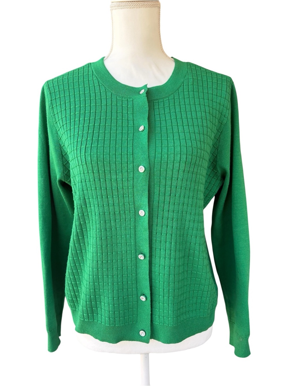 Love Scarlett Women's Green Textured Button-Down Cardigan Size L